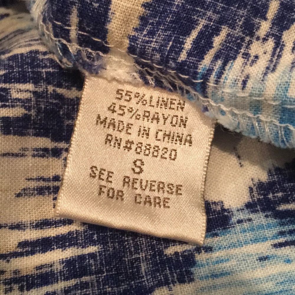 Kenar Linen Bohemian Design Button-Down Tank - image 7